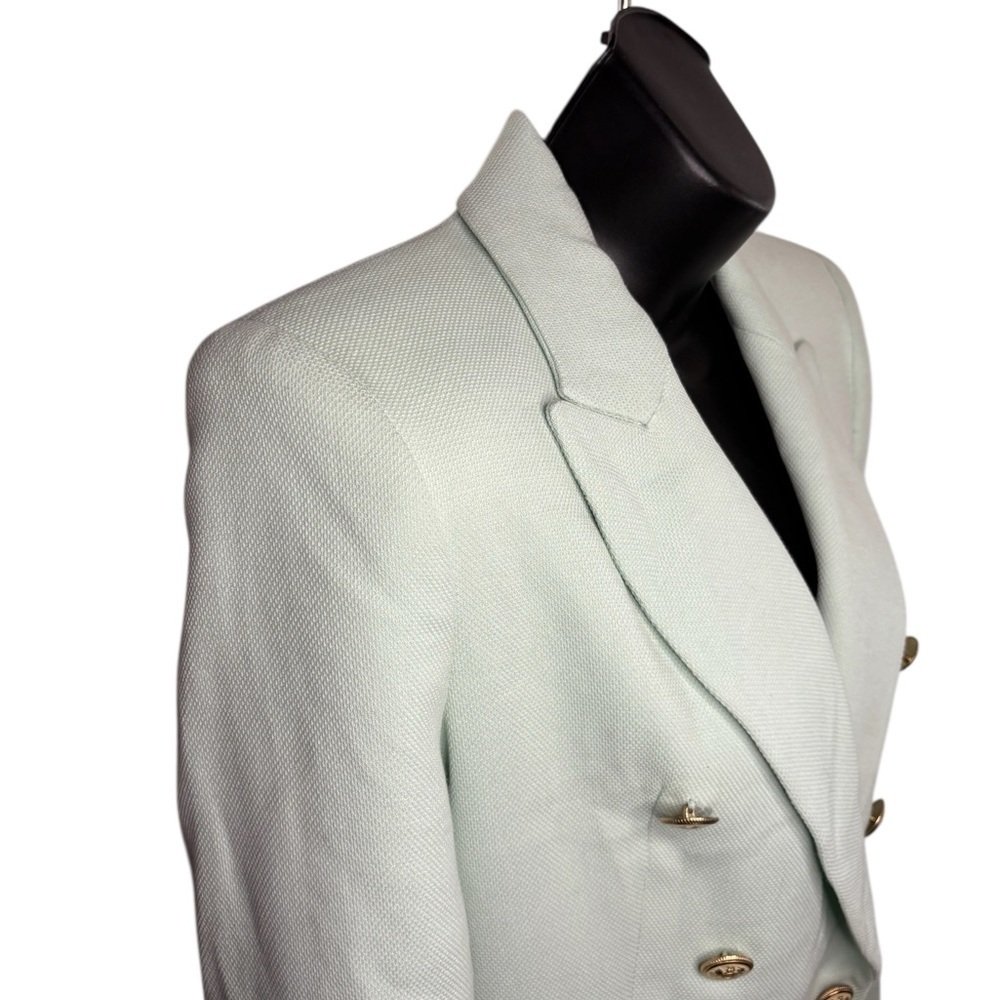 Zara women’s mint Green Double-Breasted long Blazer coat sz small preloved - Picture 13 of 16
